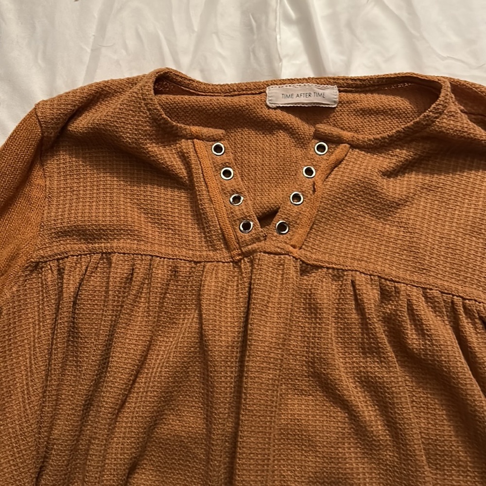 Boho Chic Soft Knit Color Block Washed Tunic Top - image 7